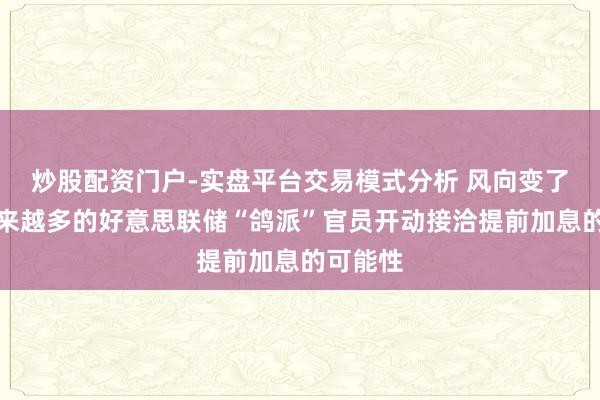 炒股配资门户-实盘平台交易模式分析 风向变了？！越来越多的好意思联储“鸽派”官员开动接洽提前加息的可能性